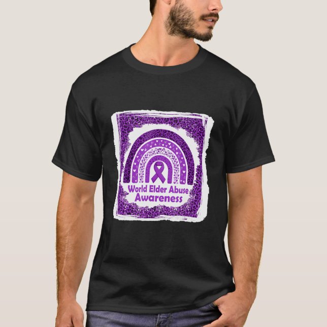 World ElternMissbrauch Awareness Rainbow Leopard R T-Shirt (Vorderseite)