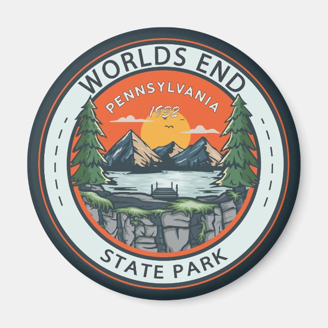 World End Staat Park Pennsylvania Abzeichen Magnet (Vorne)