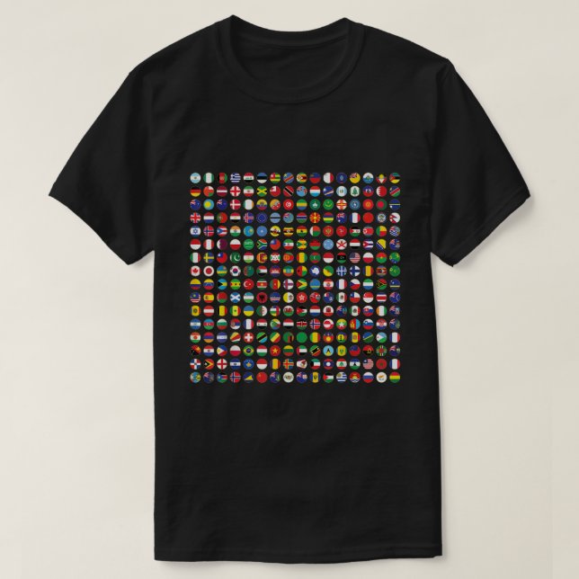 World Flags Cool Travel 256 Flag International Lea T-Shirt (Design vorne)