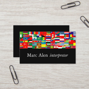 World Flags Dolmetscher Business Card Visitenkarte
