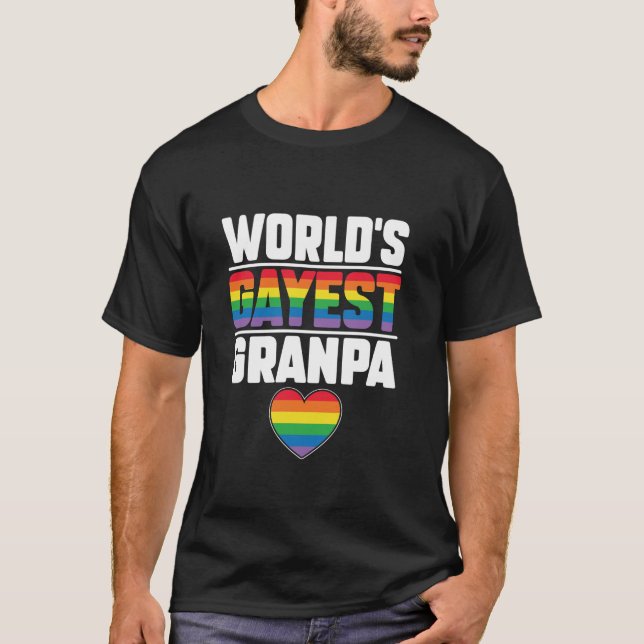 World Gayest Grandpa Funny Gay Pride LGBT Grandfa T-Shirt (Vorderseite)