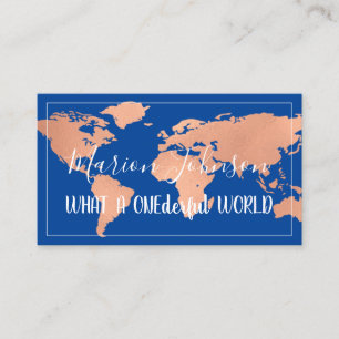 World Globe Carte Agence de Voyage Rose de cuivre 