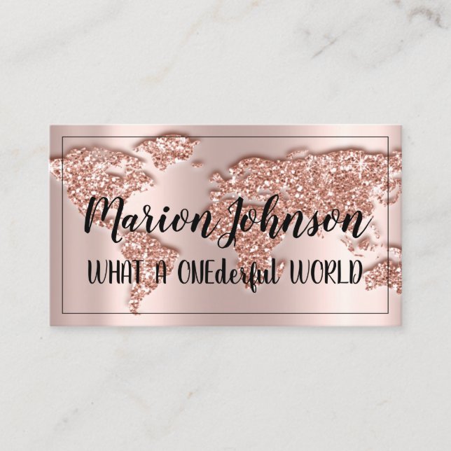 World Globe Carte Agence de Voyage Rose Fame Rose  (Devant)