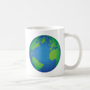 World Globe Map Kaffeetasse