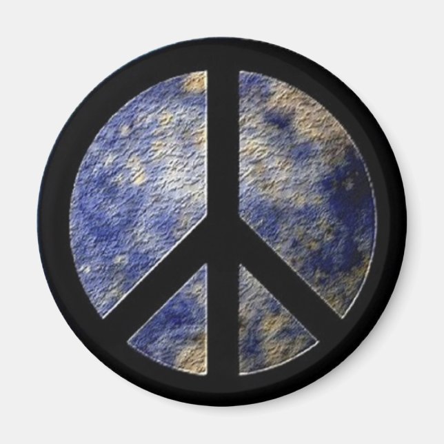 World Globe Peace Sign Magnet (Vorne)