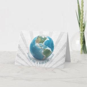 world globe with clouds birthday karte