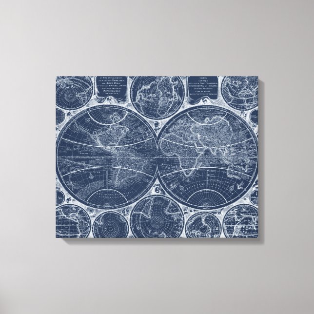 World Globes Blueprint Leinwanddruck (Vorderseite)