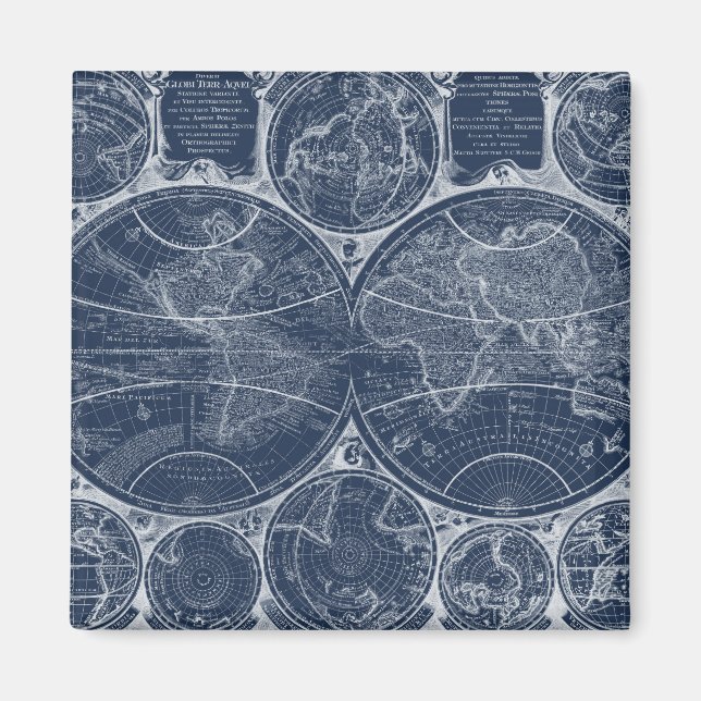 World Globes Blueprint Magnet (Vorne)