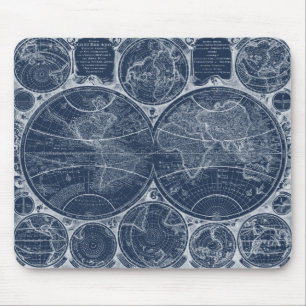 World Globes Blueprint Mousepad