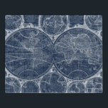 World Globes Blueprint Puzzle<br><div class="desc">Ein blauer antiker Plan-Entwurf der Welt. Künstler: Nikki Galapon | 121886Z</div>