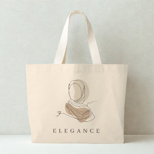 World Hijab Day Eleganz-Tasche   Minimale Linienku Jumbo Stoffbeutel