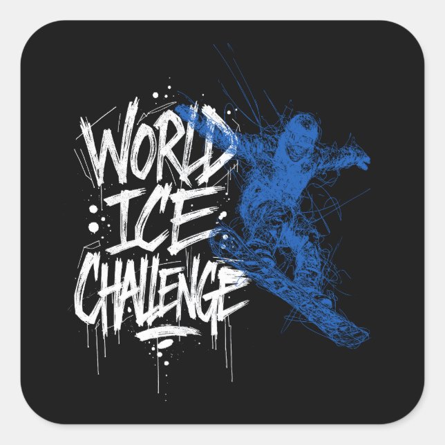 World Ice Challenge Quadratischer Aufkleber (Vorderseite)