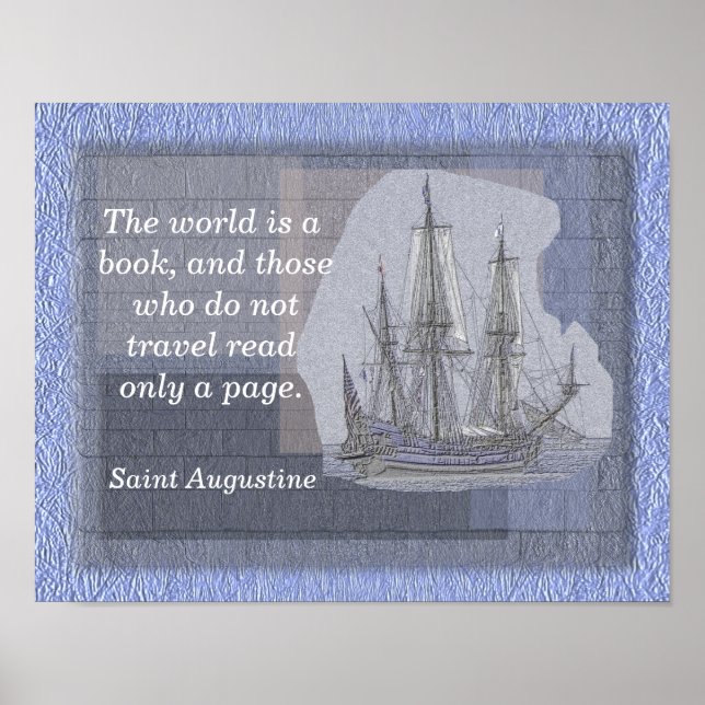 World is a book - Saint Augustine - quote print Poster (Vorne)