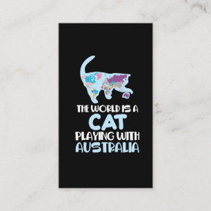 World ist eine Katze, die Australien spielt Reisen Visitenkarte