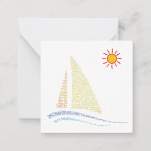 World Language Sailboat Note Card Mitteilungskarte