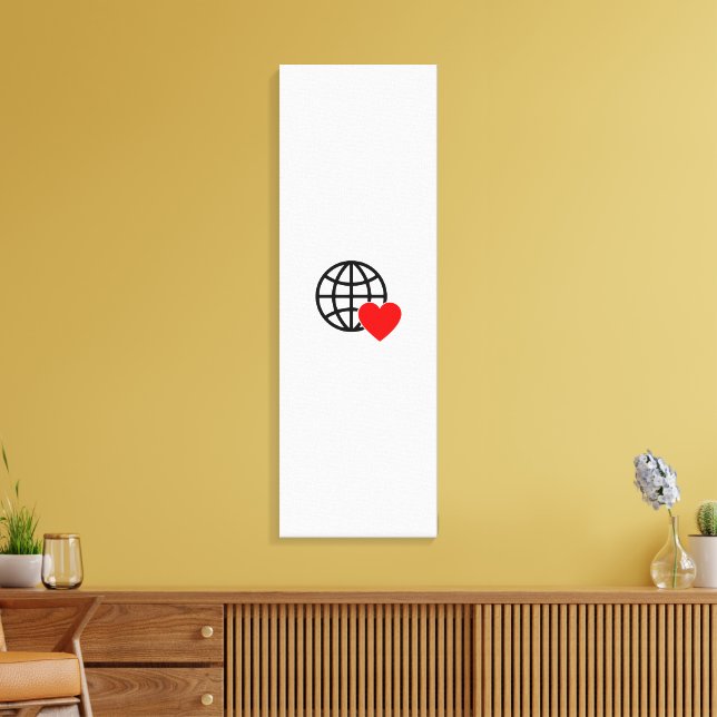 World Love Globe Icon | Heart Earth Summer Design Leinwanddruck (Insitu (Wohnzimmer))