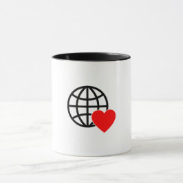 World Love Globe Icon | Heart Earth Summer Design Tasse