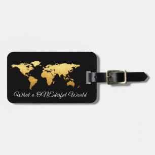 World Map Adresse Was für eine ONEderful Gold Mode Gepäckanhänger