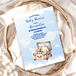 World Map Adventure erwartet Baby Shower Einladung