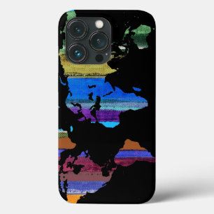 world map and color stripes Case-Mate iPhone hülle