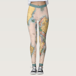World Map Atlas Travel Lover Leggings