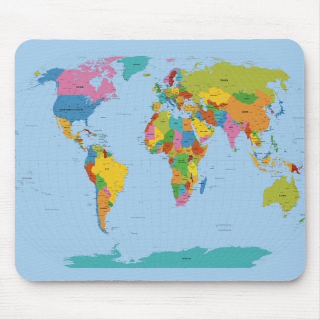 World Map Bright Mousepad (Vorne)