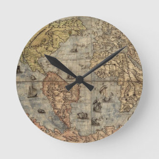 World Map Clock Runde Wanduhr