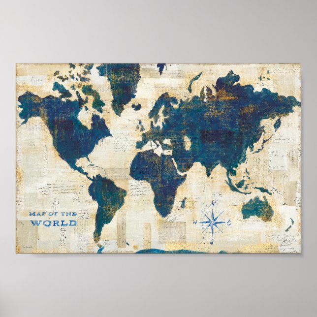 World Map Collage Poster (Vorne)