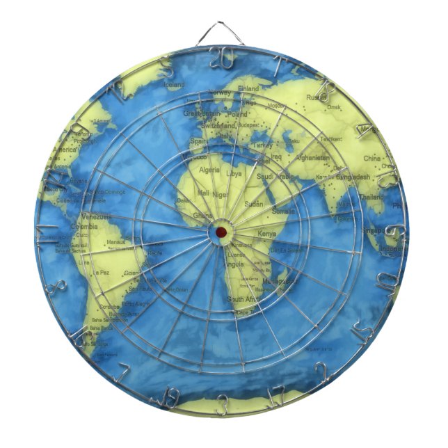 World Map Dart Board Dartscheibe (vorne)