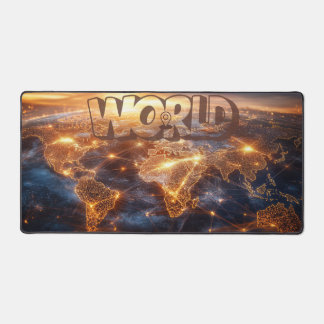 World Map Desk Mat Travel Inspiriert Schreibtisch Schreibtischunterlage