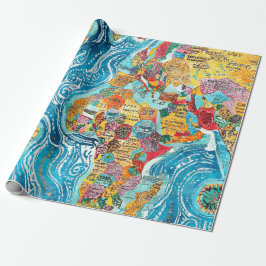 World Map Geschenkpapier