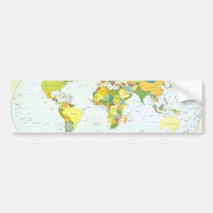 World Map Globe Country Atlas Autoaufkleber