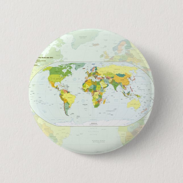World Map Globe Country Atlas Button (Vorderseite)