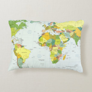 World Map Globe Country Atlas Dekokissen