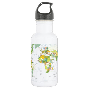 World Map Globe Country Atlas Edelstahlflasche