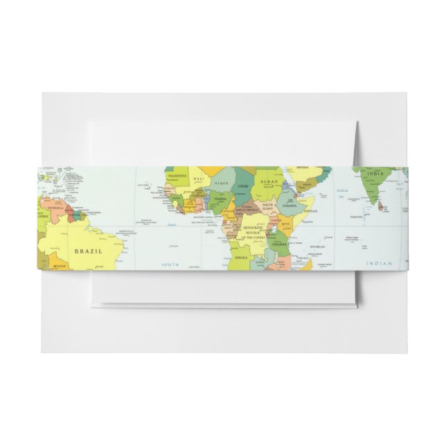 World Map Globe Country Atlas Einladungsbanderole (Vorderseite Beispiel)