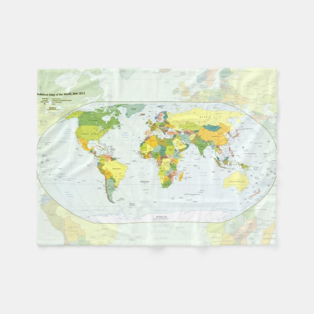 World Map Globe Country Atlas Fleecedecke (Vorderseite (Horizontal))