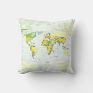 World Map Globe Country Atlas Kissen