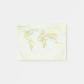 World Map Globe Country Atlas Post-it Klebezettel