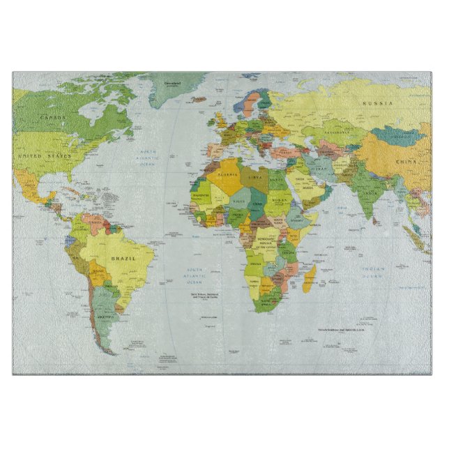 World Map Globe Country Atlas Schneidebrett (Vorderseite)