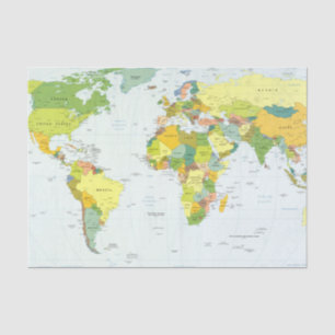 World Map Globe Country Atlas Seidenpapier