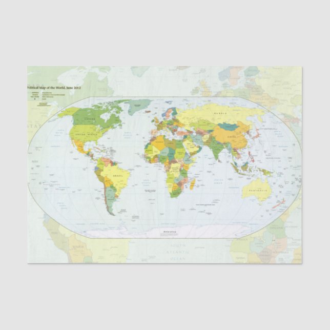 World Map Globe Country Atlas Seidenpapier (Vorderseite)