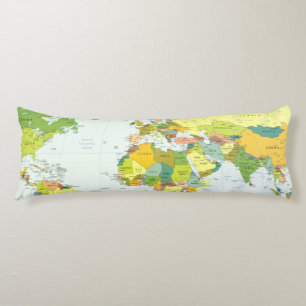 World Map Globe Country Atlas Seitenschläferkissen