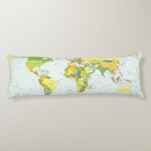World Map Globe Country Atlas Seitenschläferkissen