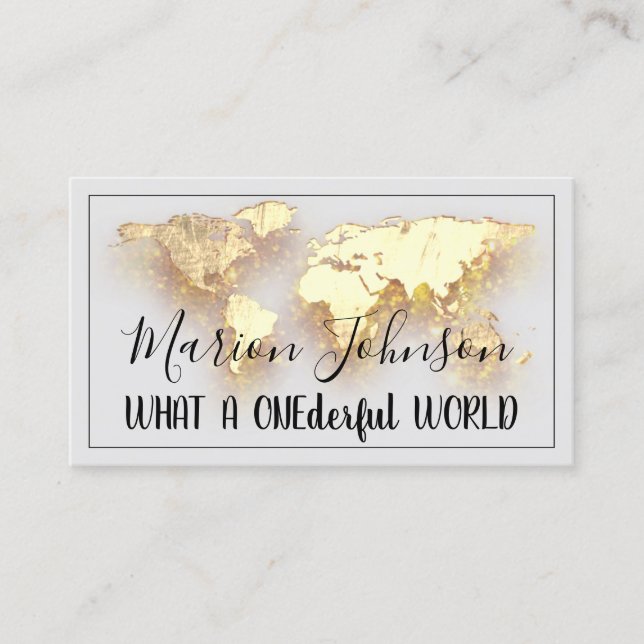 World Map Globe Karte Reiseagentur Gold QR Gold (Vorderseite)