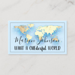 World Map Globe Map Reiseagentur Gold Ocean Logo Visitenkarte