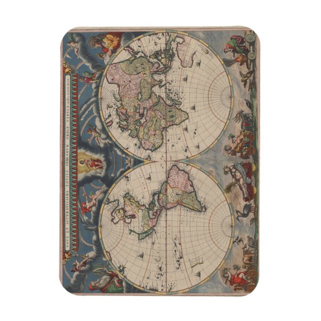 World Map Globe Reiseantik Magnet (Vertikal)
