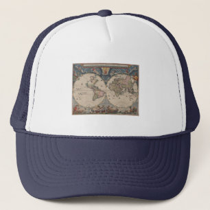 World Map Globe Reiseantik Truckerkappe