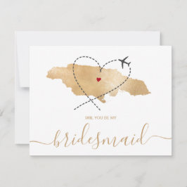 World Map Gold werden Sie meine Bridesmaid sein Einladung