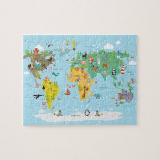 World Map Kids Cartoon